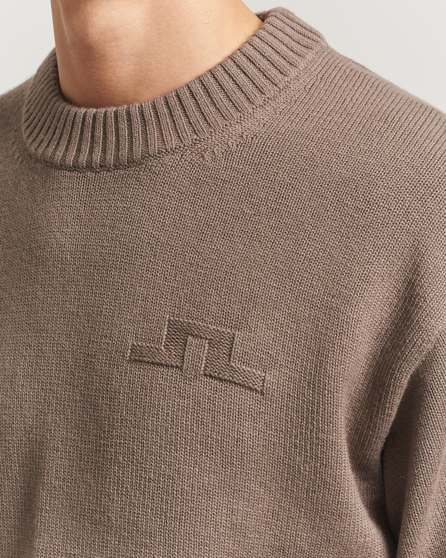Herre | Trøjer | J.Lindeberg | Eddy Wool/Cotton Knitted Sweater Brindle