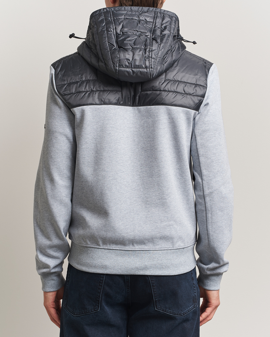 Herre | Jakker | J.Lindeberg | Seth Hybrid Hooded Full Zip Medium Grey Melange