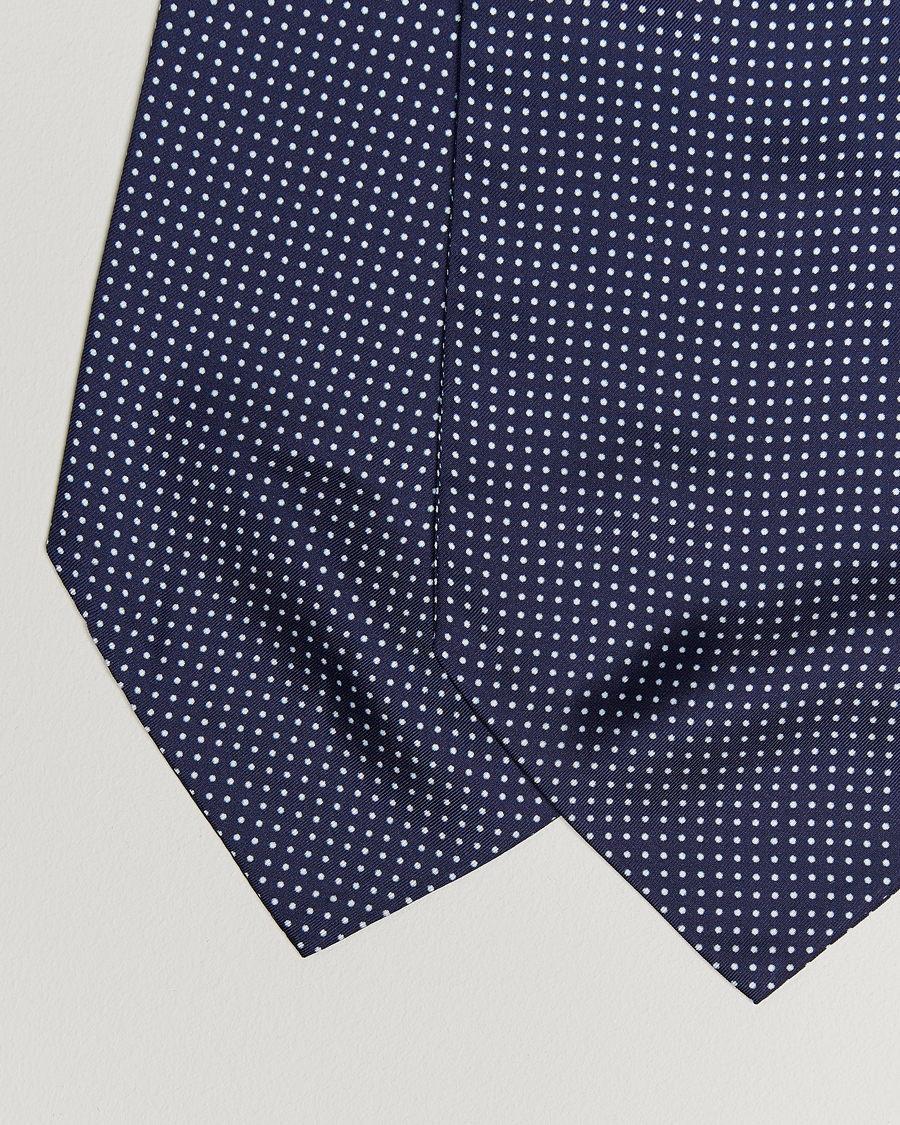 Herre | Tørklæde | Amanda Christensen | Silk Twill Micro Dot Ascot Navy