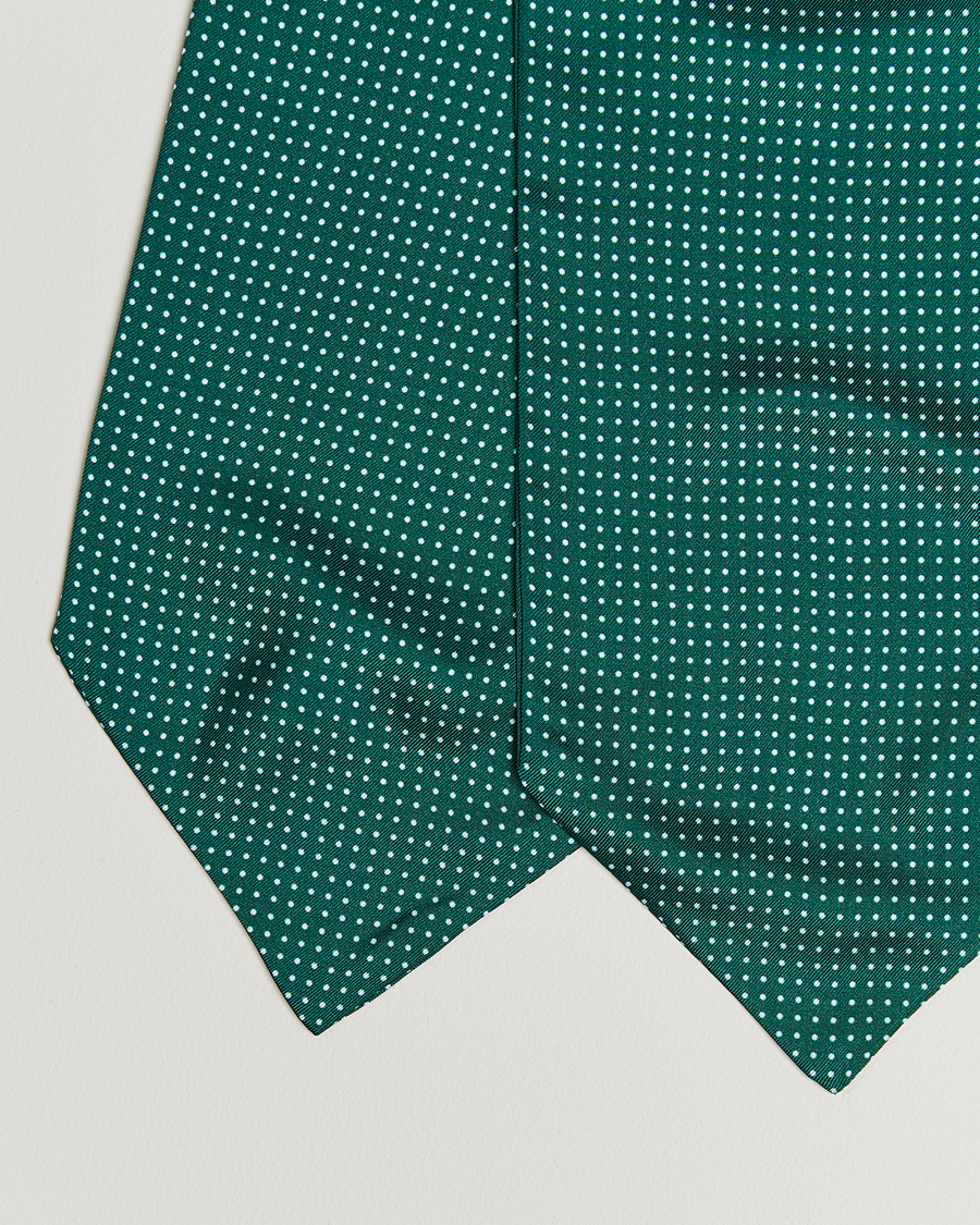 Herre | Tørklæde | Amanda Christensen | Silk Twill Micro Dot Ascot Bottle Green