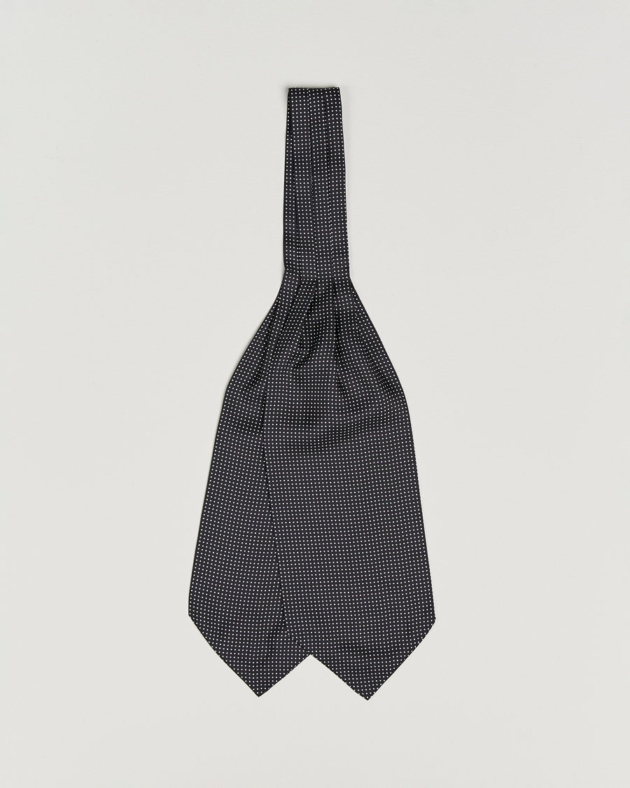Herre | Tørklæde | Amanda Christensen | Silk Twill Micro Dot Ascot Black