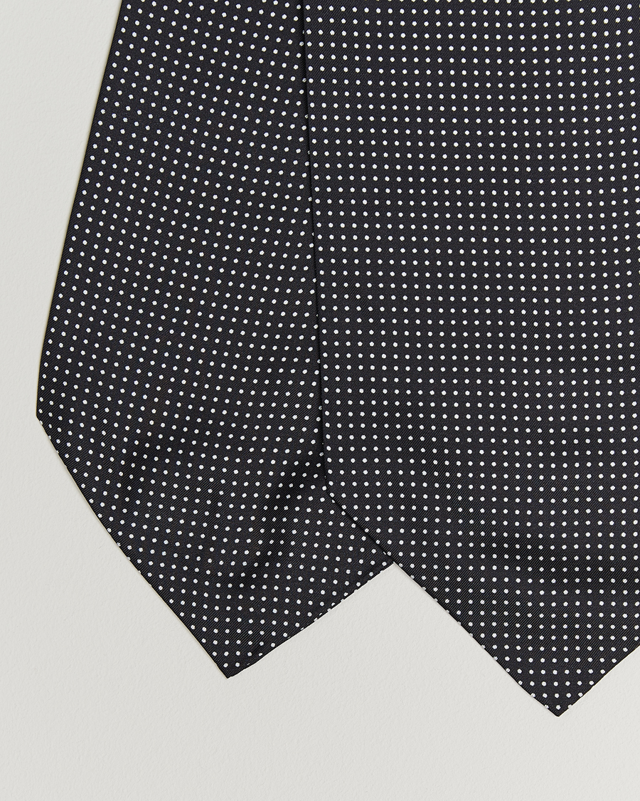 Herre | Tørklæde | Amanda Christensen | Silk Twill Micro Dot Ascot Black