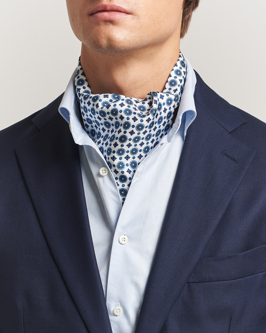 Herre | Tørklæde | Amanda Christensen | Silk Twill Medallion Ascot White