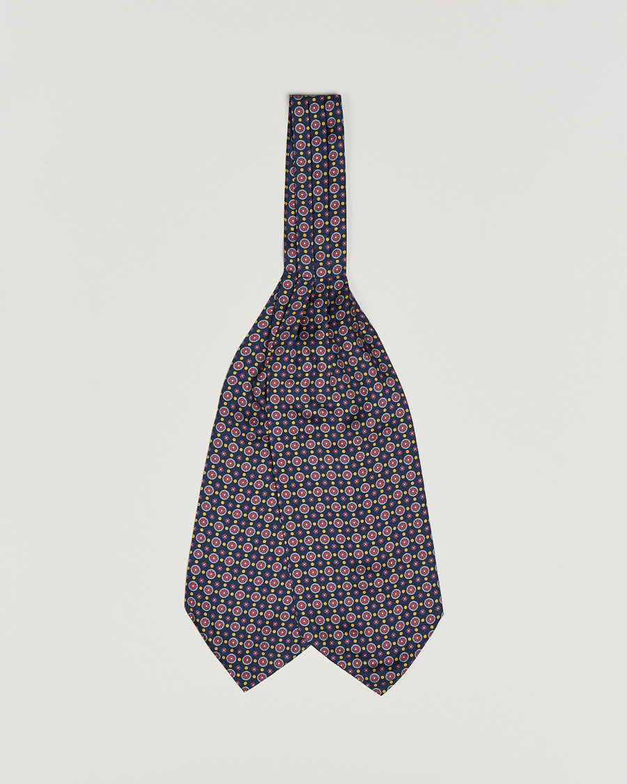 Herre | Tørklæde | Amanda Christensen | Silk Twill Medallion Ascot Navy