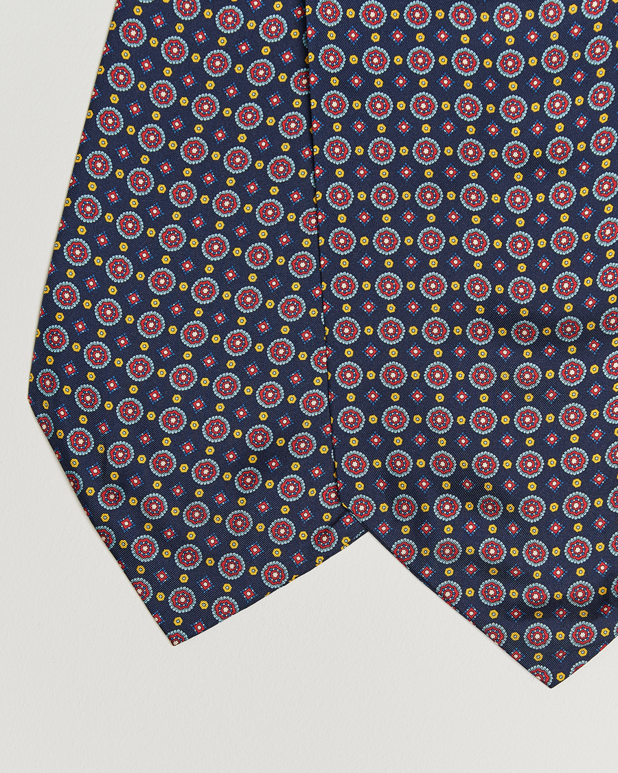 Herre | Tørklæde | Amanda Christensen | Silk Twill Medallion Ascot Navy