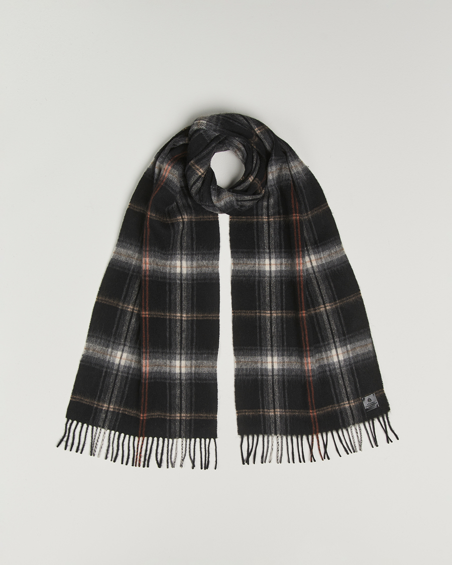 Herre | Amanda Christensen Wool Checked Scarf Black | Amanda Christensen | Wool Checked Scarf Black