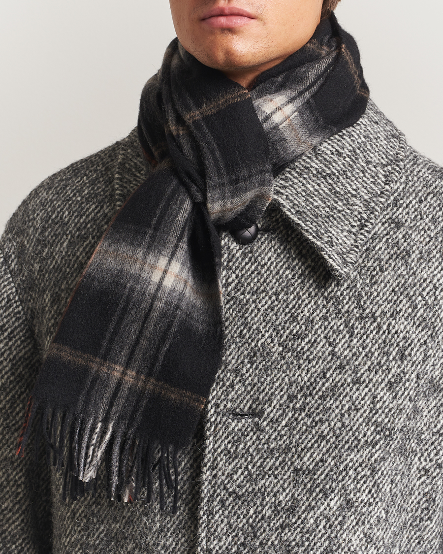 Herre | Amanda Christensen Wool Checked Scarf Black | Amanda Christensen | Wool Checked Scarf Black