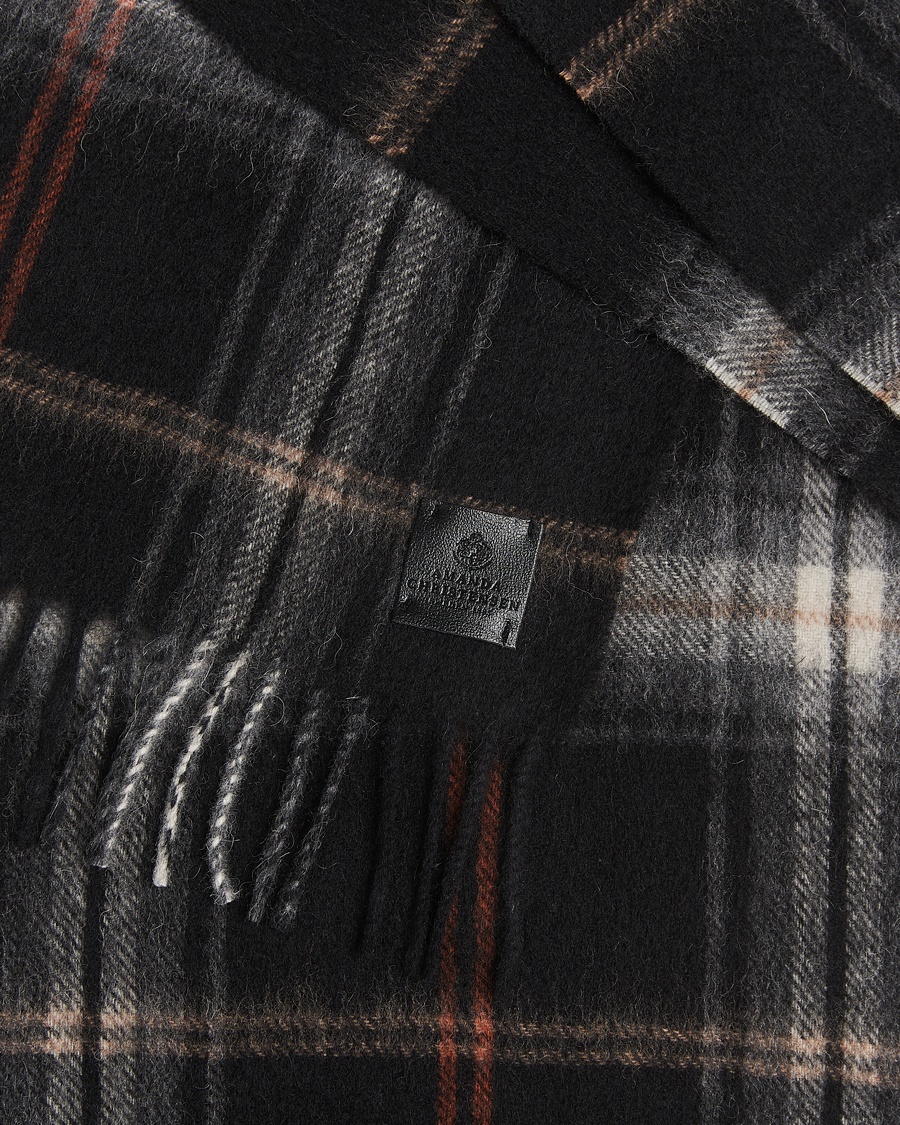Herre | Amanda Christensen Wool Checked Scarf Black | Amanda Christensen | Wool Checked Scarf Black