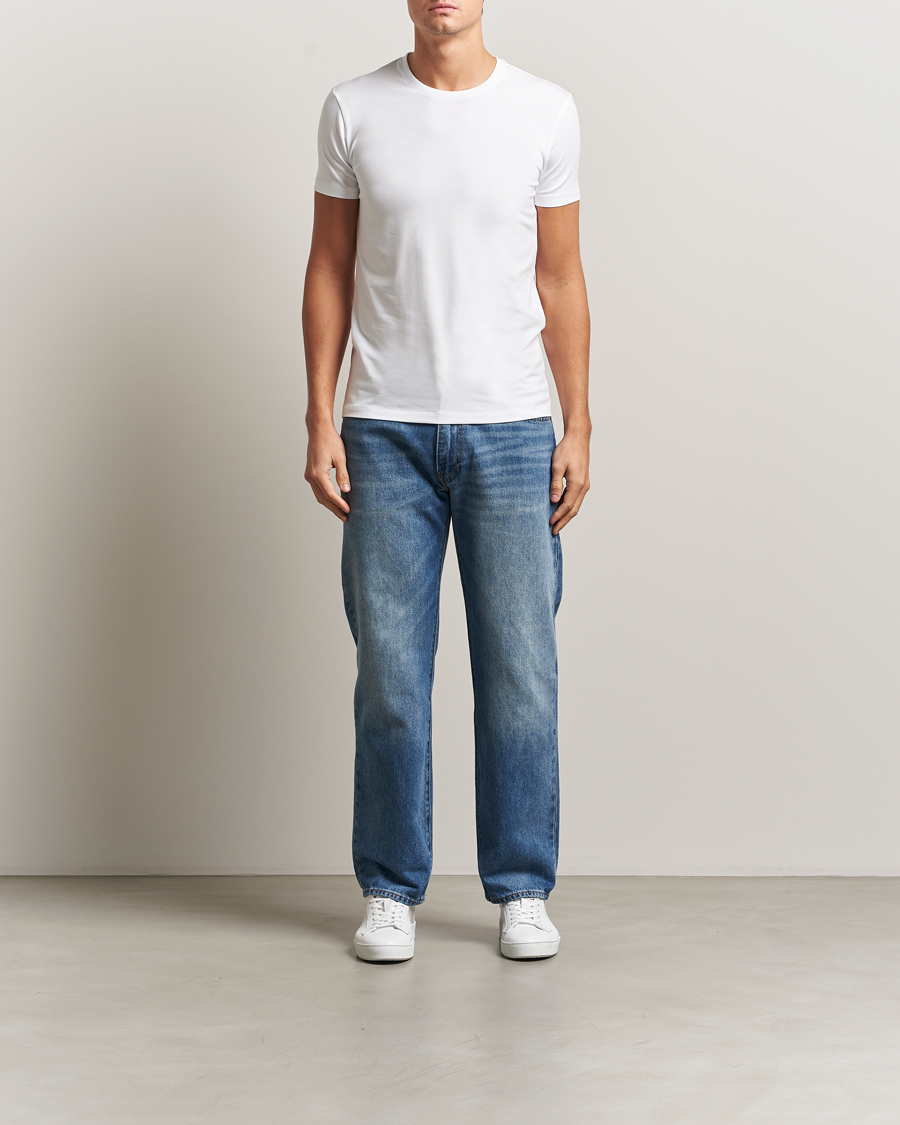 Herre | T-Shirts | Falke | 2-Pack Cotton Crew Neck T-Shirt White
