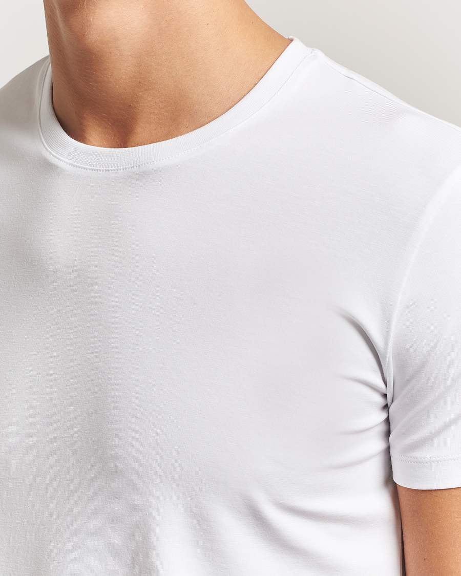 Herre | T-Shirts | Falke | 2-Pack Cotton Crew Neck T-Shirt White