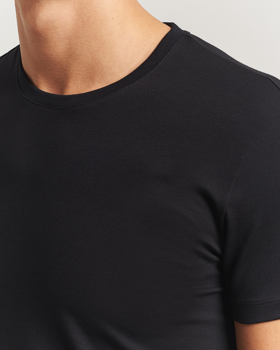 Herre | T-Shirts | Falke | 2-Pack Cotton Crew Neck T-Shirt Black