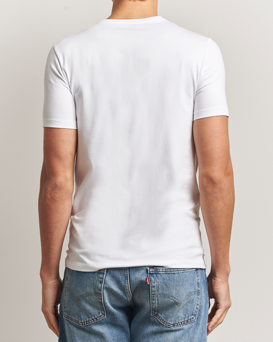 Herre | T-Shirts | Falke | 2-Pack Cotton V-Neck T-Shirt White