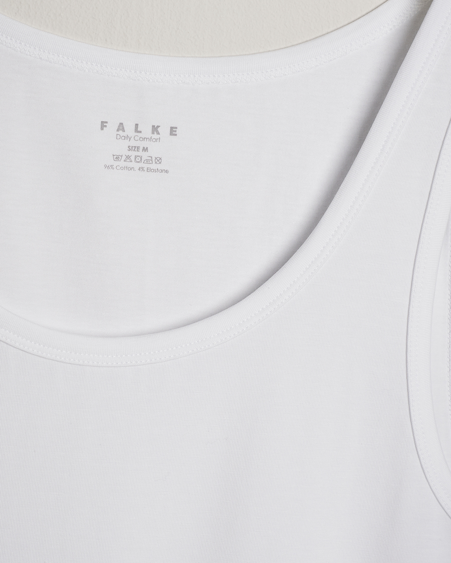 Herre | T-Shirts | Falke | 2-Pack Cotton Tank Top White
