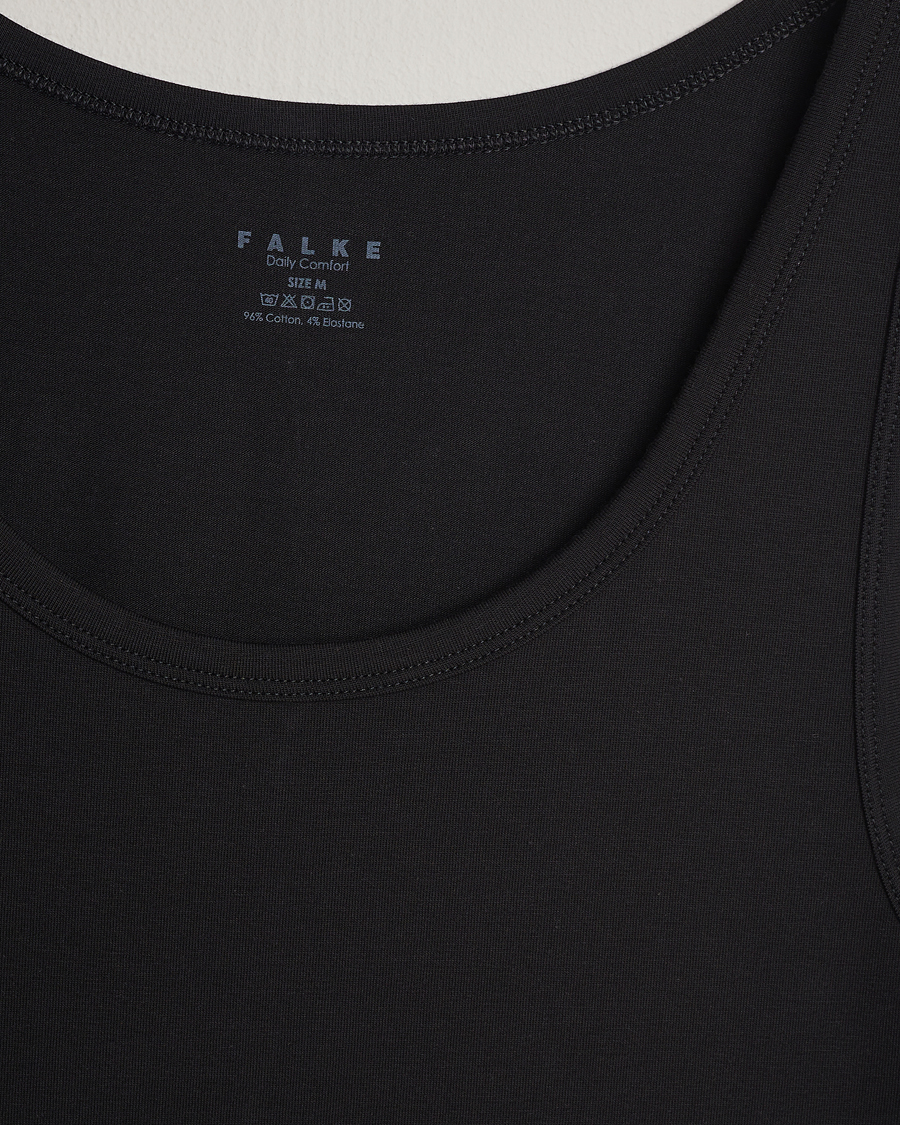 Herre | T-Shirts | Falke | 2-Pack Cotton Tank Top Black