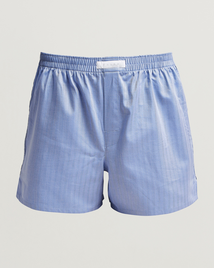 Herre | Undertøj | Falke | Cotton Woven Boxer Shorts Ocean Blue
