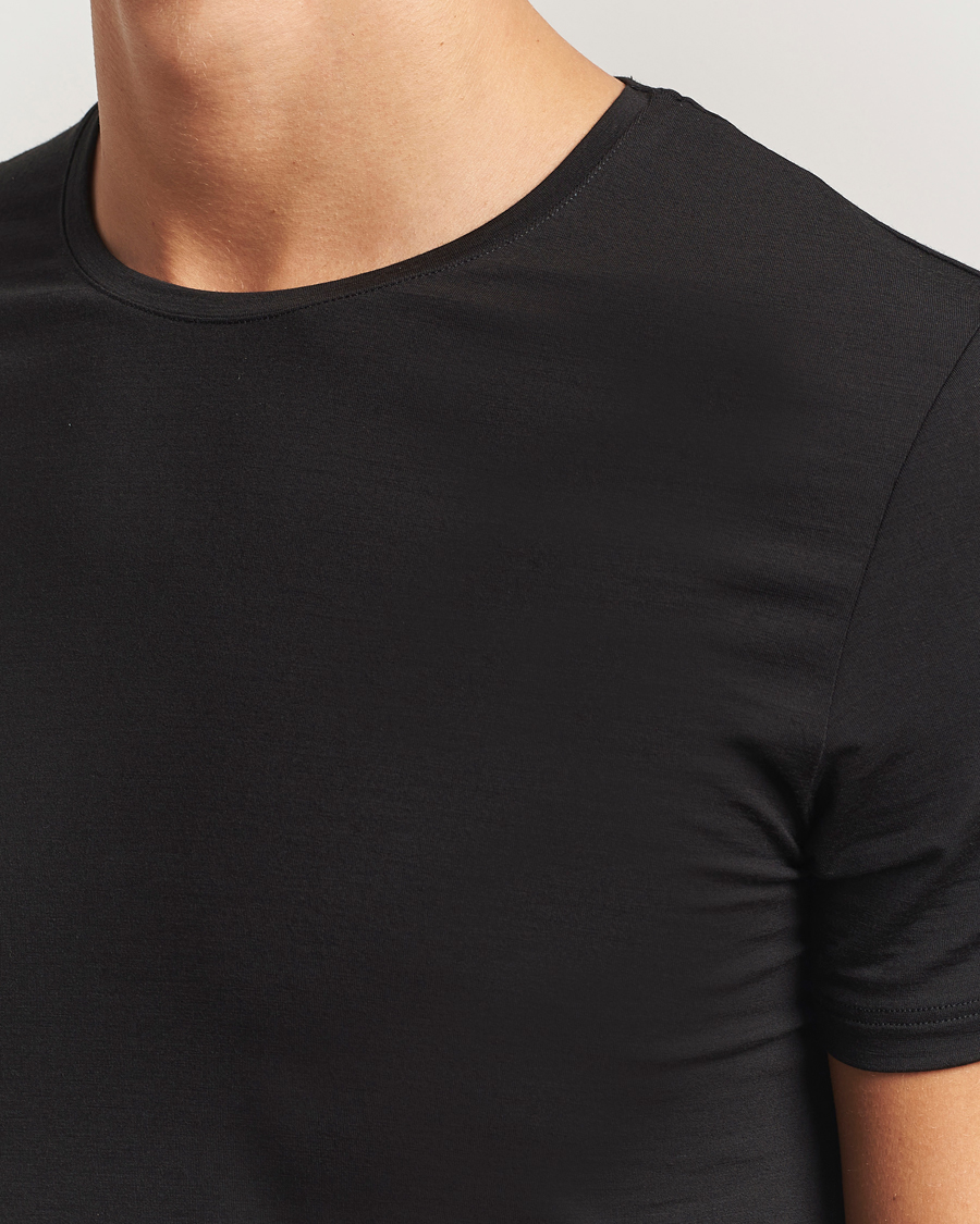 Herre | T-Shirts | Falke | Clima Wool Crew Neck T-Shirt Black