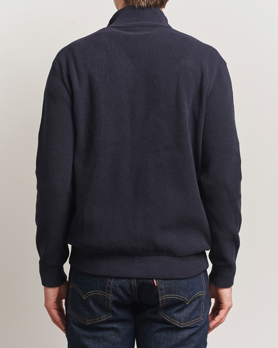 Herre | Trøjer | NN07 | Danny Rib Knitted Half Zip Navy Blue