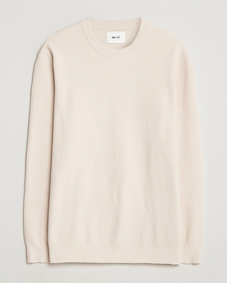 Herre | Trøjer | NN07 | Danny Rib Knitted Crew Neck Ivory