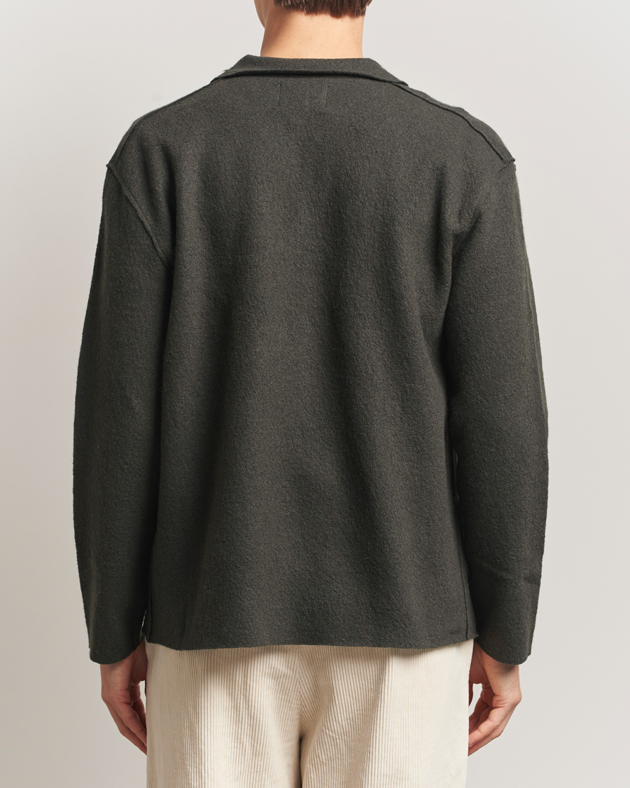 Herre | Trøjer | NN07 | Jonas Boiled Wool Full Zip Dark Army