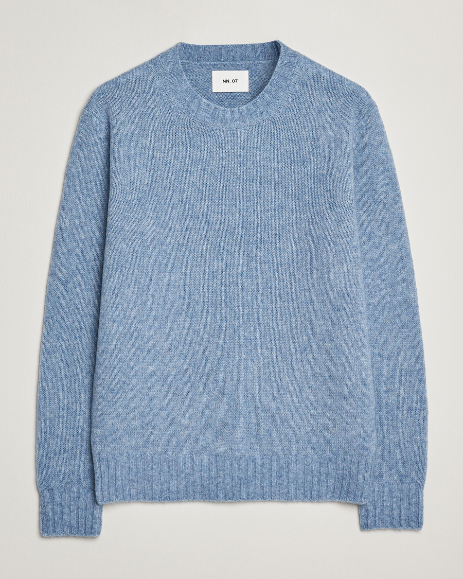 Herre | Trøjer | NN07 | Lee Wool Knitted Sweater Denim Blue