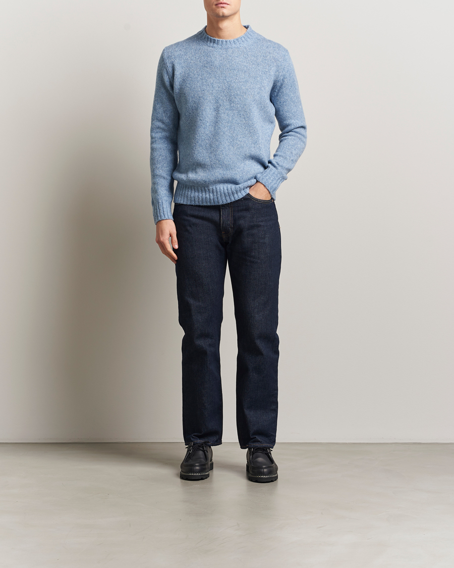 Herre | Trøjer | NN07 | Lee Wool Knitted Sweater Denim Blue