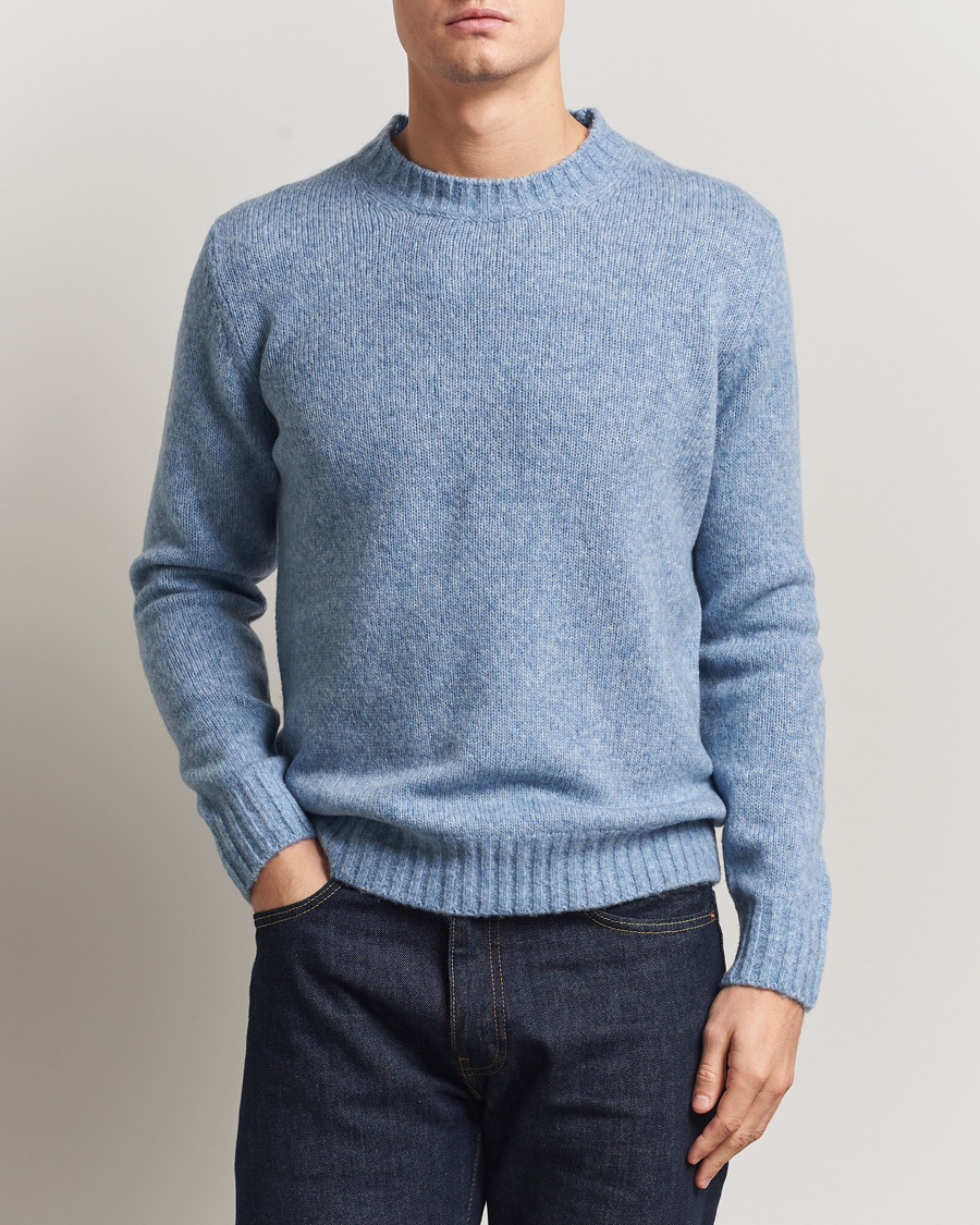 Herre | Trøjer | NN07 | Lee Wool Knitted Sweater Denim Blue