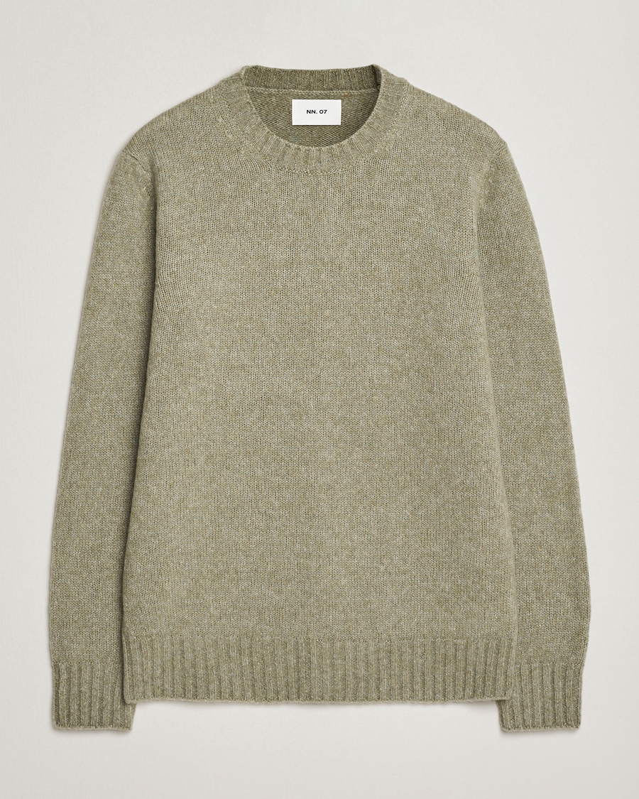 Herre | Trøjer | NN07 | Lee Wool Knitted Sweater Valley Green