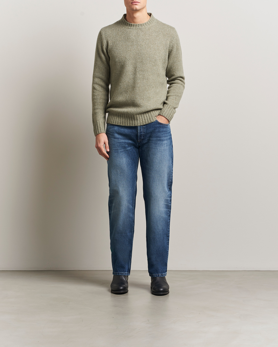 Herre | Trøjer | NN07 | Lee Wool Knitted Sweater Valley Green