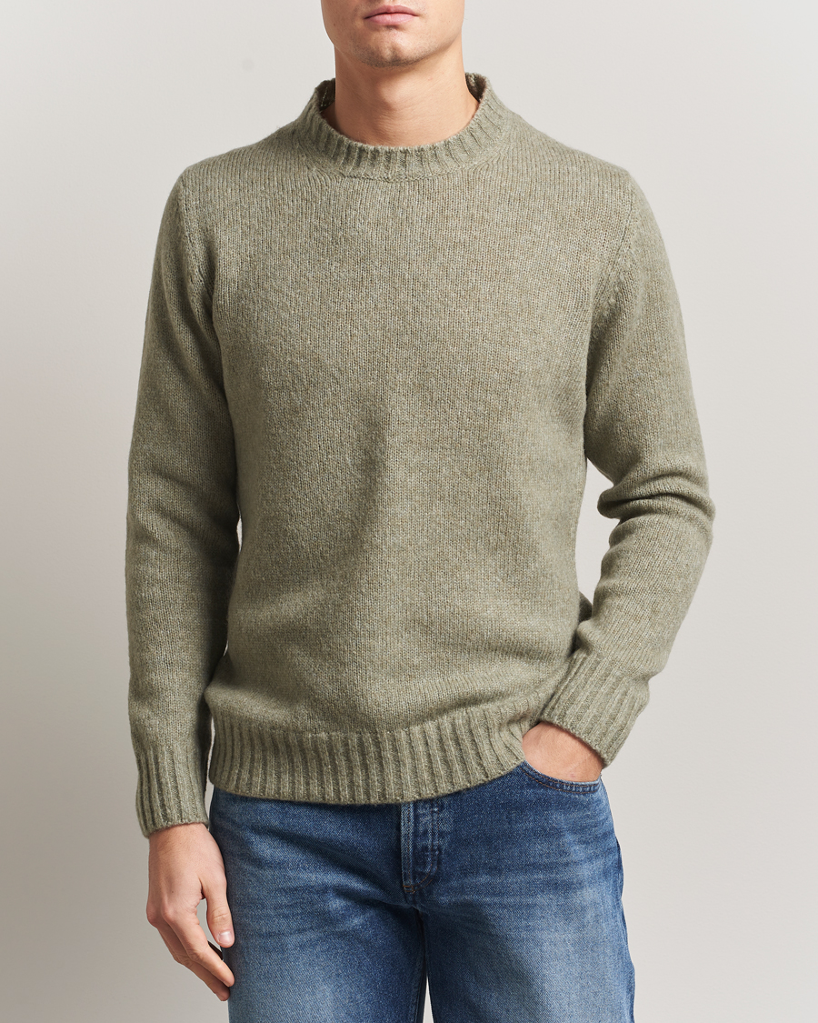 Herre | Trøjer | NN07 | Lee Wool Knitted Sweater Valley Green