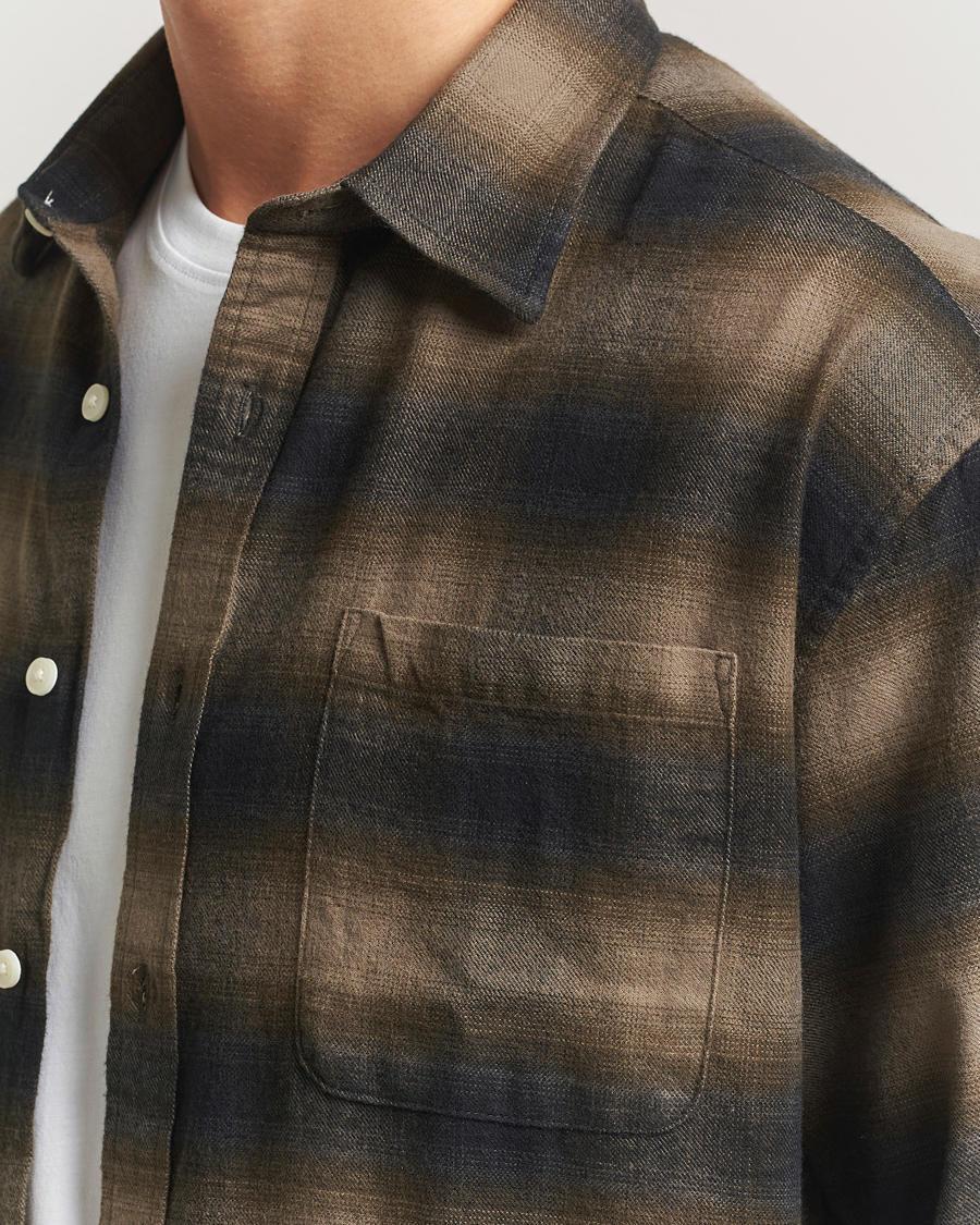 Herre | Skjorter | NN07 | Deon Flannel Checked Shirt Black/Green