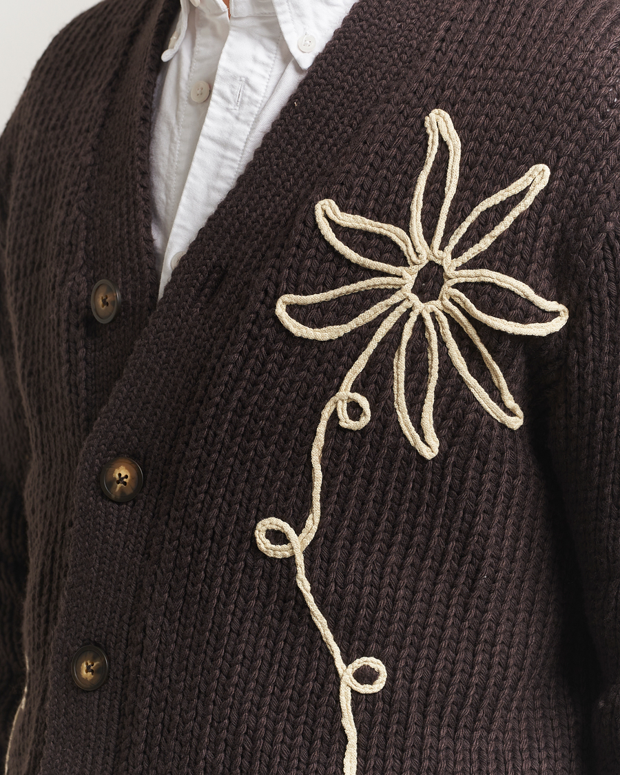 Herre | Trøjer | NN07 | Mika Knitted Flower Cardigan Dusky Port