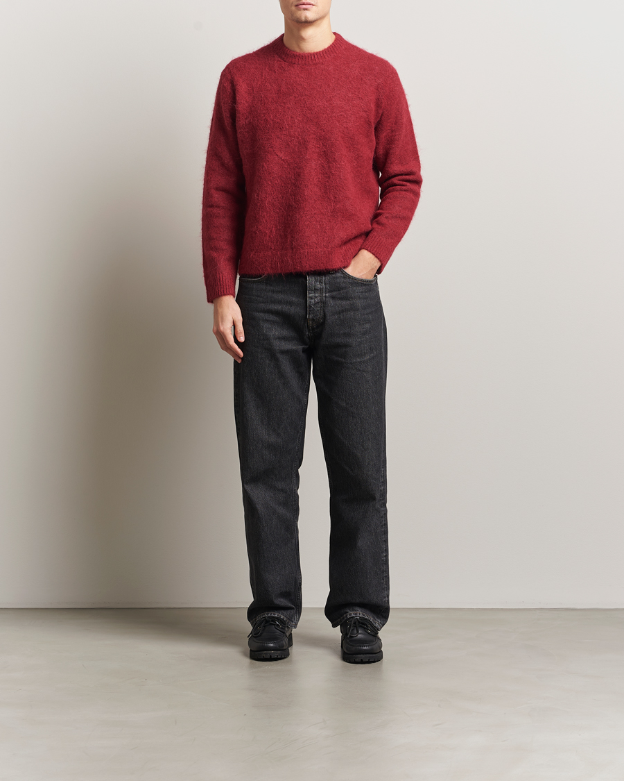 Herre | Trøjer | NN07 | Russell Alpaca Knitted Crew Neck Cranberry
