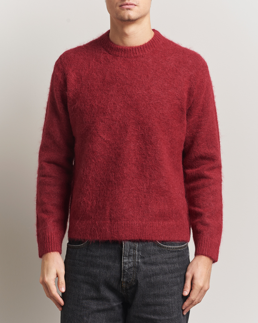 Herre | Trøjer | NN07 | Russell Alpaca Knitted Crew Neck Cranberry