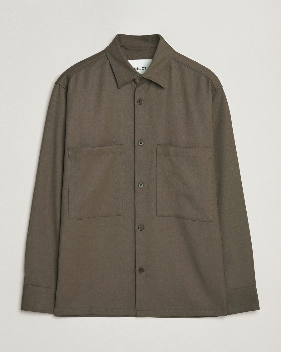 Herre | Skjorter | NN07 | Freddy Wool/Tencel Overshirt Mable Husk