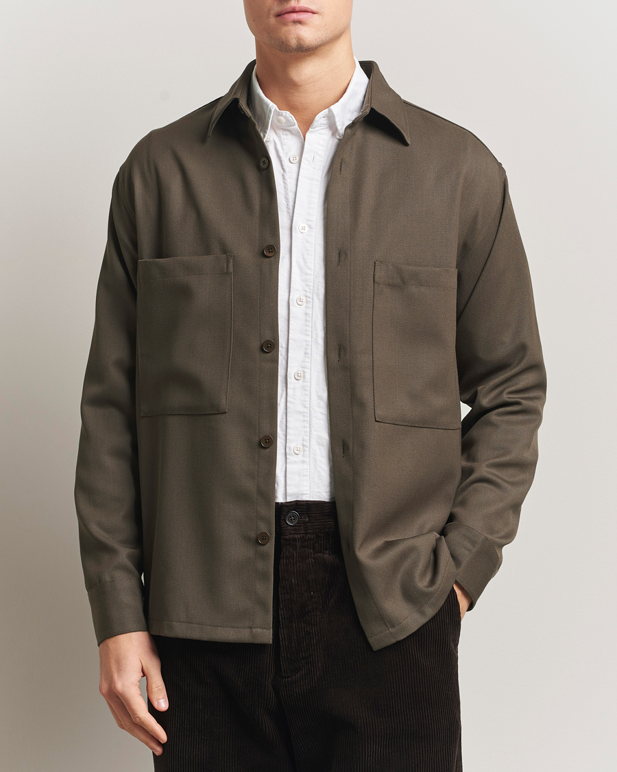 Herre | Skjorter | NN07 | Freddy Wool/Tencel Overshirt Mable Husk