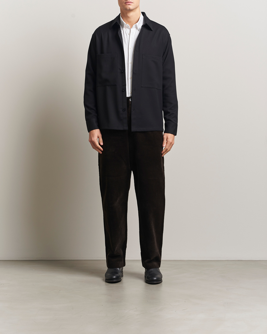 Herre | Skjorter | NN07 | Freddy Wool/Tencel Overshirt Black