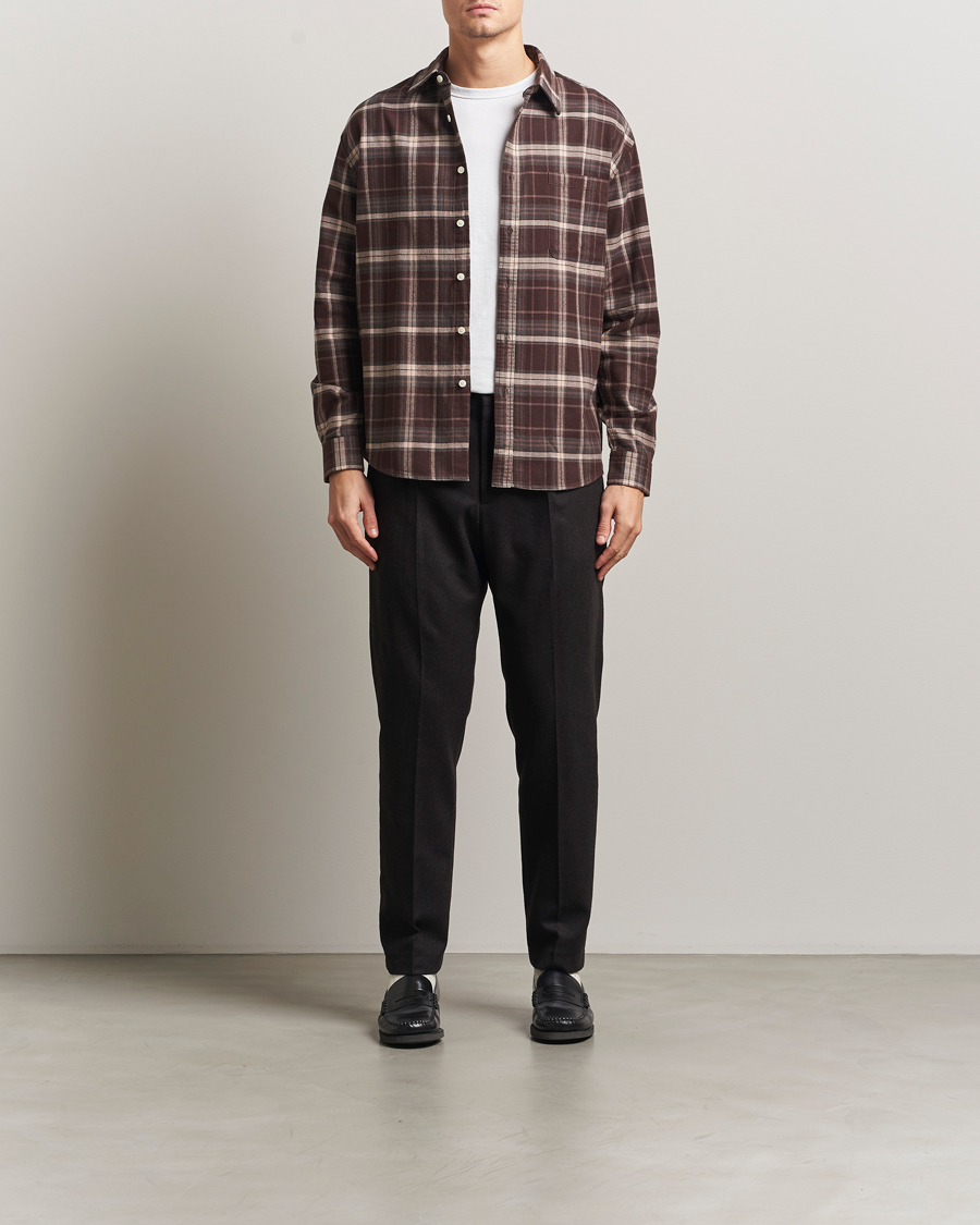 Herre | Skjorter | NN07 | Deon Flannel Checked Shirt Dusky Port