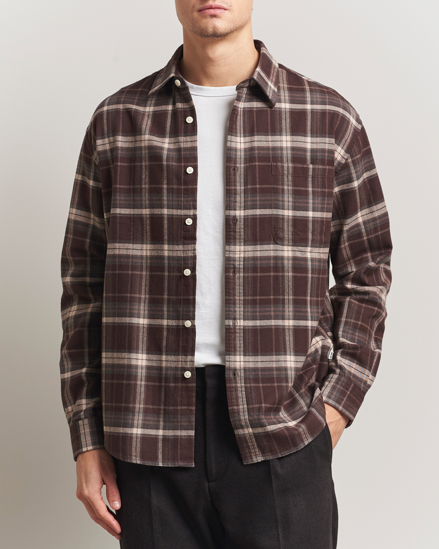 Herre | Skjorter | NN07 | Deon Flannel Checked Shirt Dusky Port