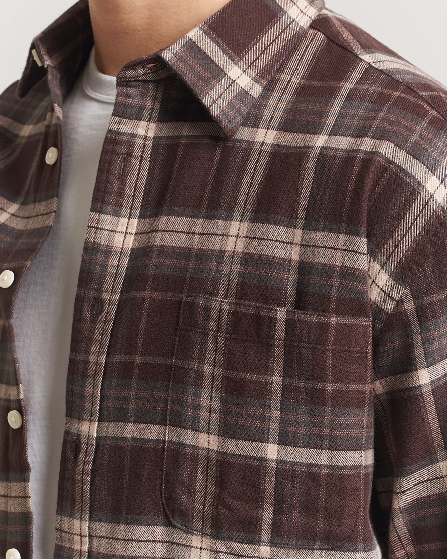 Herre | Skjorter | NN07 | Deon Flannel Checked Shirt Dusky Port
