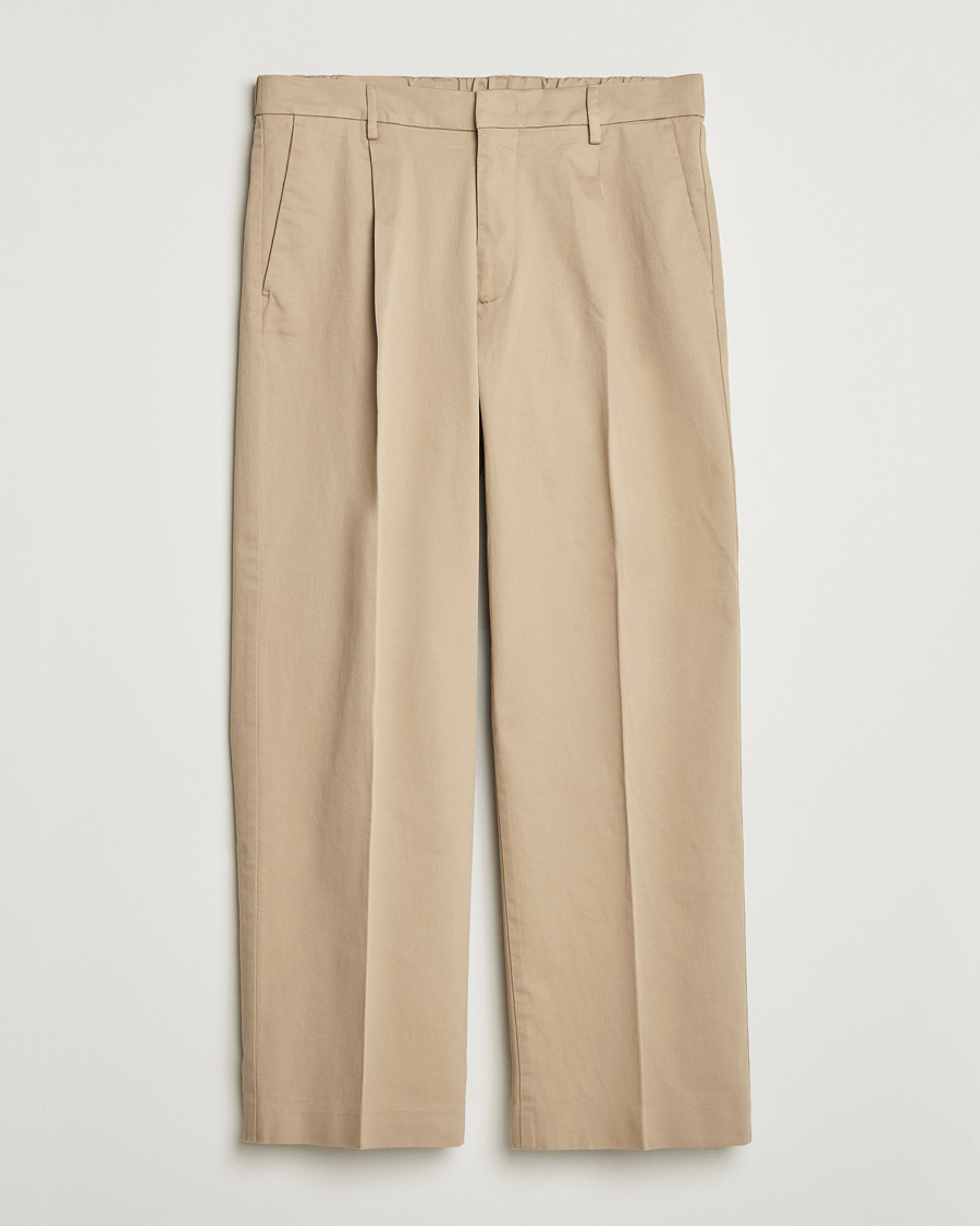Herre | Bukser | NN07 | Kay Relaxed Fit Pleated Trousers Desert Khaki