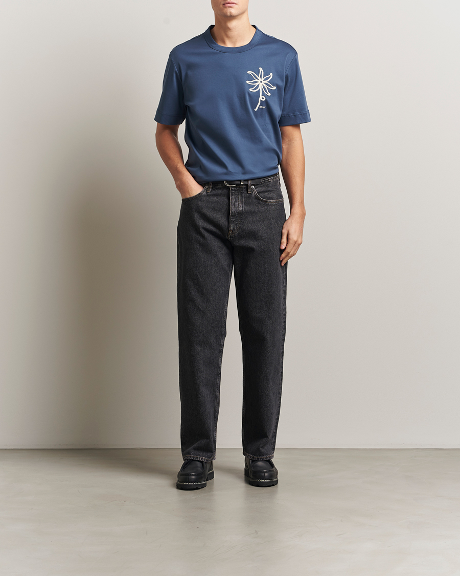Herre | T-Shirts | NN07 | Pedro Embroidered T-Shirt Denim Blue