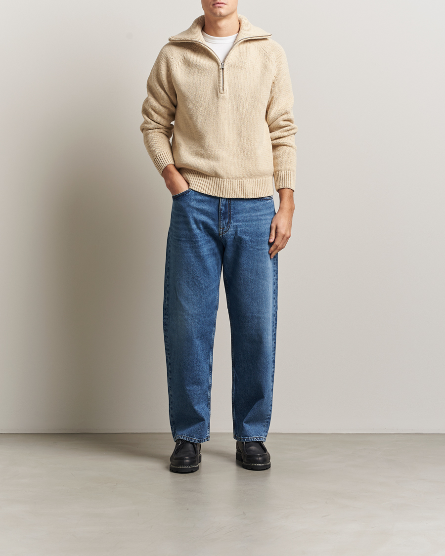 Herre | Trøjer | NN07 | Tristan Heavy Knitted Half Zip Ecru