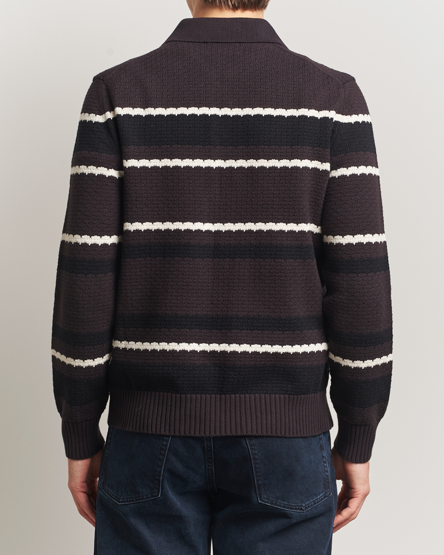 Herre | Trøjer | NN07 | Alfie Striped Knitted Polo Dusky Port