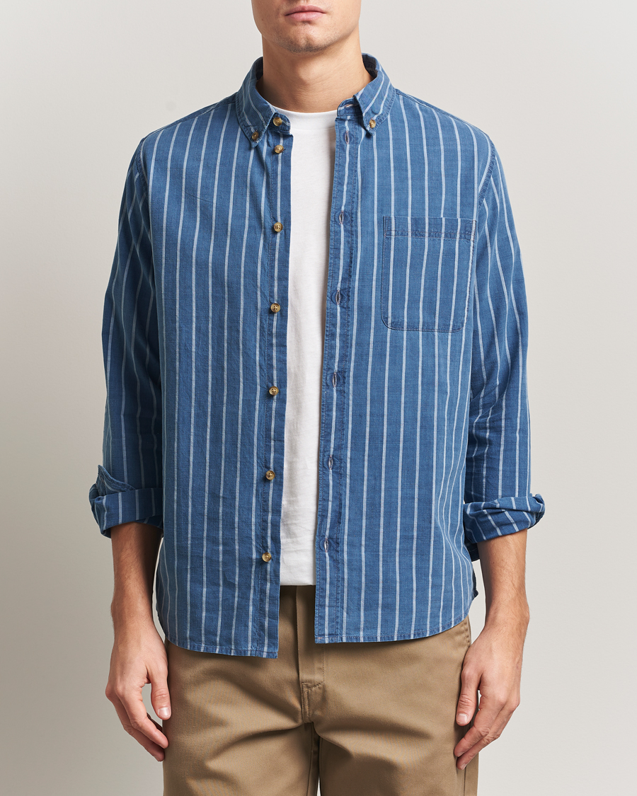 Herre | Skjorter | LES DEUX | Indigo Stripe Shirt Denim Blue