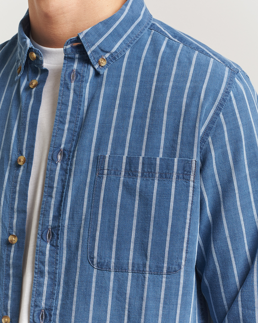 Herre | Skjorter | LES DEUX | Indigo Stripe Shirt Denim Blue