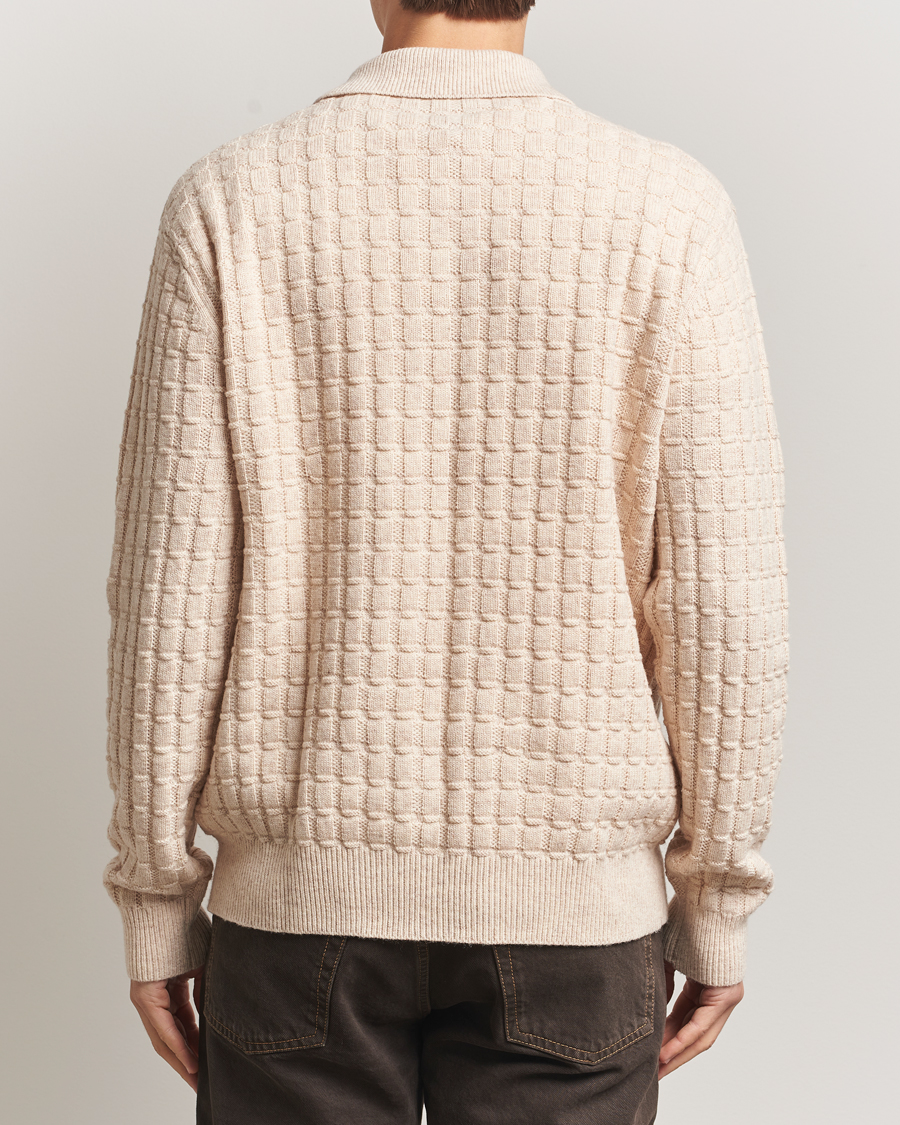Herre | Trøjer | LES DEUX | Gustav Structured Polo Knit Light Sand Melange