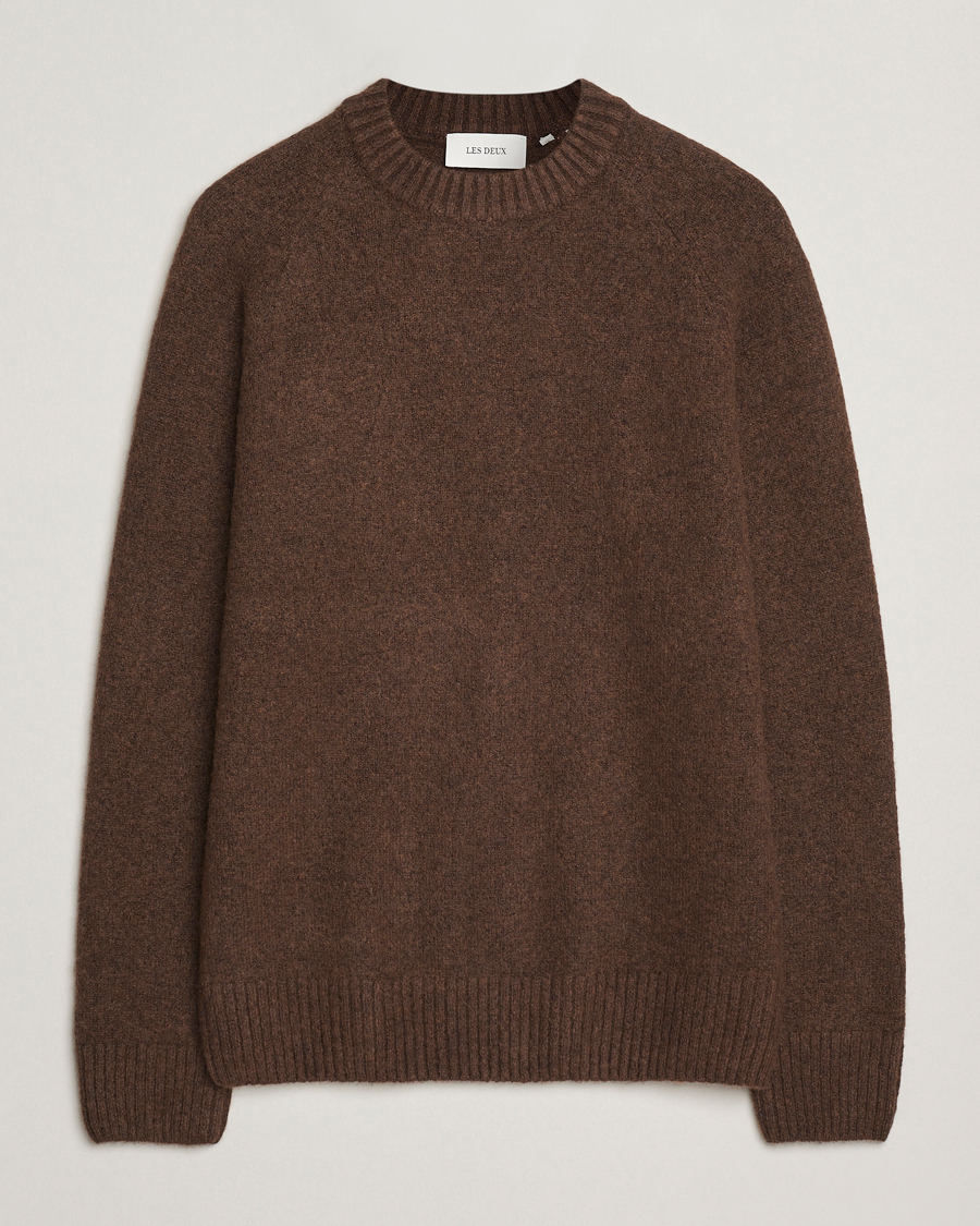 Herre | Trøjer | LES DEUX | Gilbert Crew Neck Knit Slate Brown