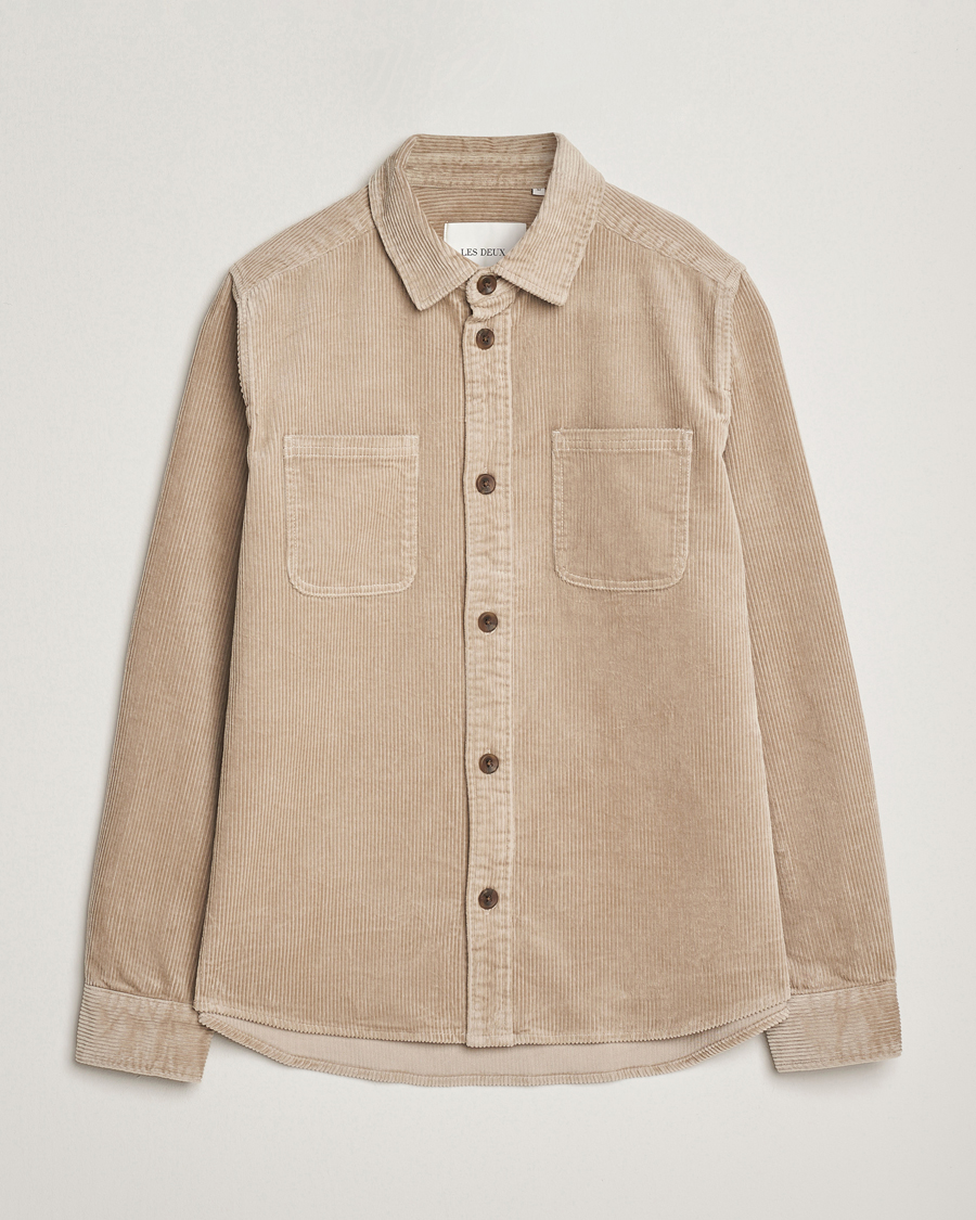Herre | Skjorter | LES DEUX | Kody Corduroy Overshirt Light Sand