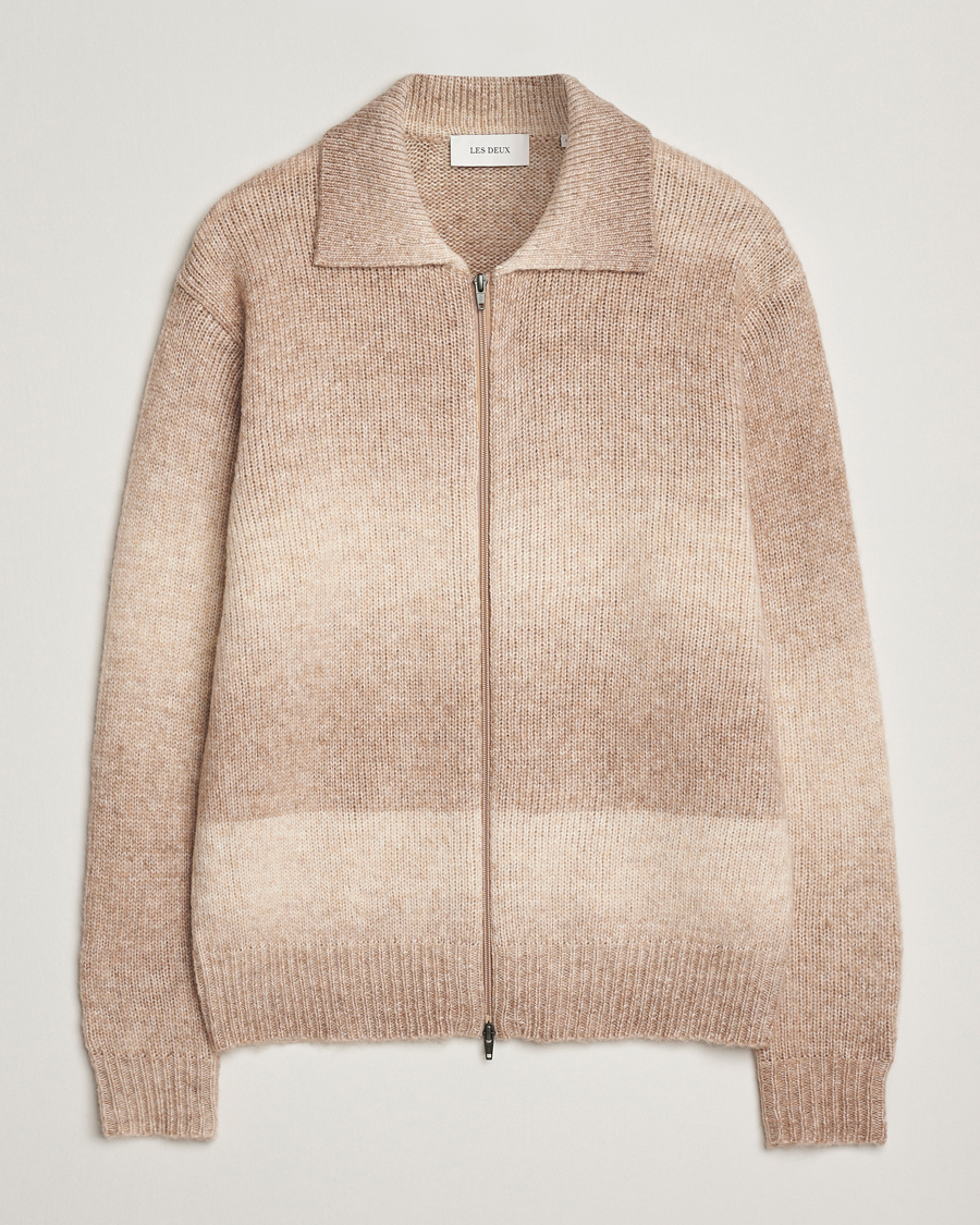 Herre | Trøjer | LES DEUX | Gannon Gradient Zipper Cardigan Prairie Sand
