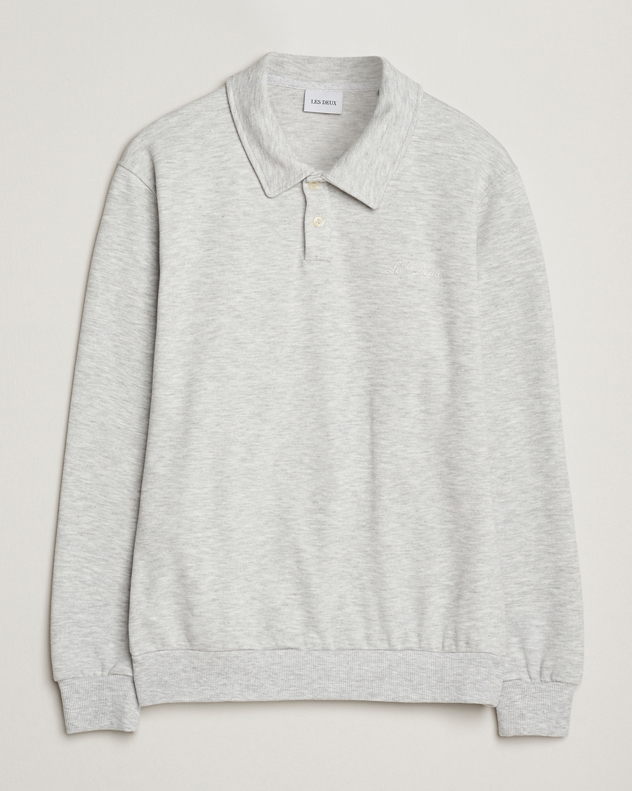 Herre | Trøjer | LES DEUX | Ben Polo Pique Sweatshirt Snow Melange